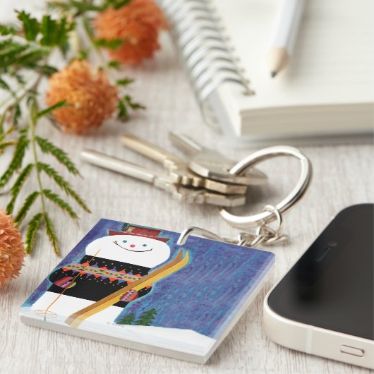 Skis für Schneemann Schlüsselanhänger (Vorderseite rechts)