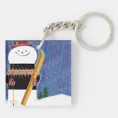 Skis für Schneemann Schlüsselanhänger (Rückseite)