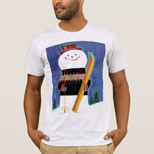 Skis für Schneemann T-Shirt
