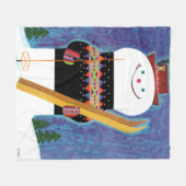 Skis für Snowman Fleecedecke (Vorderseite (Horizontal))