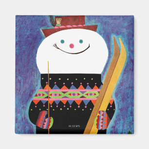 Skis für Snowman Magnet