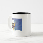 Skis für Snowman Zweifarbige Tasse (Vorderseite Links)