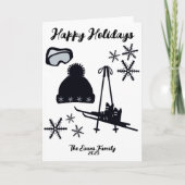 Skis, hat, boots & goggles Christmas Karte (Vorderseite)