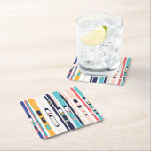 Skis Rechteckiger Pappuntersetzer (Vor Ort)