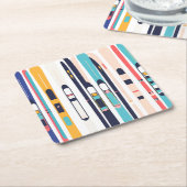 Skis Rechteckiger Pappuntersetzer (angewinkelt)