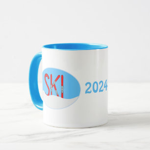 Skis Snow Oval Tasse