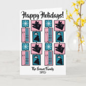 Skis & snowflakes on holiday karte (Gelbe Blume)