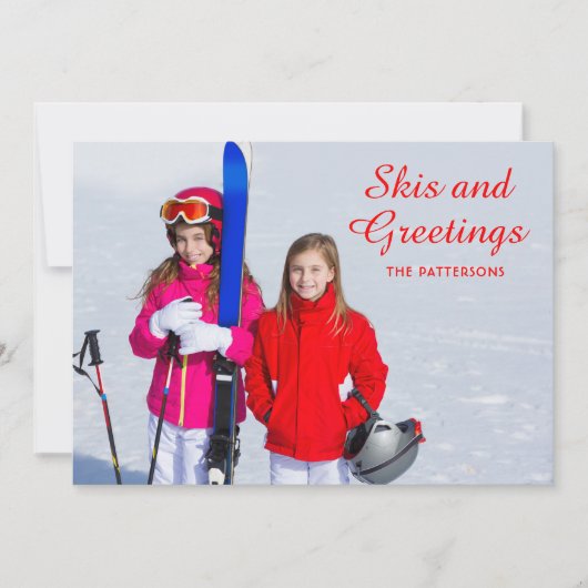 Skis und Grüße Foto Personalisiert | Weihnachten (Vorderseite)