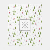 Skis und Pine Trees Personalisiert Fleece Blanket (Vorderseite)