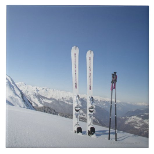 Skis und Ski Polen Fliese (Vorderseite)