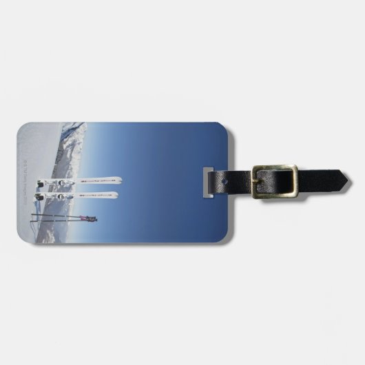 Skis und Ski Polen Gepäckanhänger (Vorderseite horizontal)