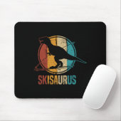 Skisaurus Lustiger Skifahrender Dino Ski Dinosauri Mousepad (Mit Mouse)