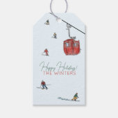 Skischuhpapier Geschenkanhänger (Vorderseite)