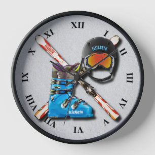 Skischuhstiefel mit Ihrem Namen Uhr