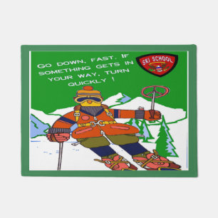 Skischule Funny Fußmatte