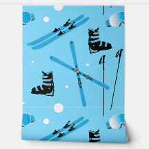 Skischule Schneesport Blaues Skifahren Muster