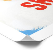 Skischule, Skifahrer, Vintage-Reiseplakat Poster (Ecke)