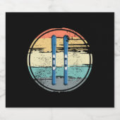 Skischulen Vintag Alkoholflaschenetikett (Einzelnes Label)