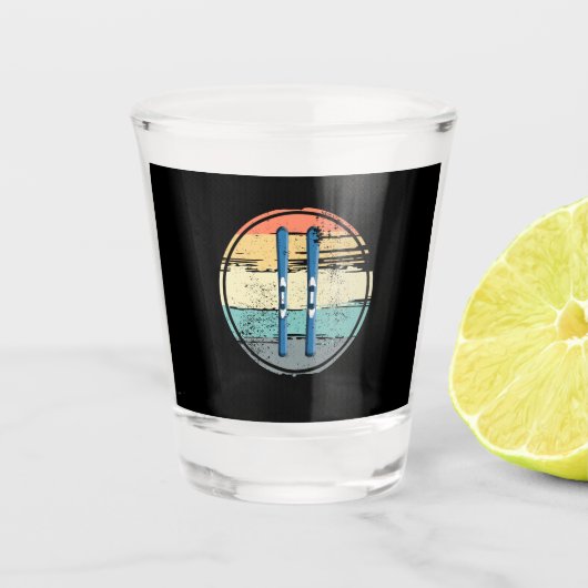 Skischulen Vintag Schnapsglas (Vorderseite)