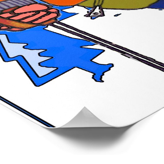 Skischulposter Poster (Ecke)