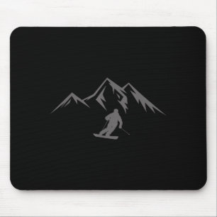 Skishirt Schneeberg Winter Skifahren Skifahrer Mousepad