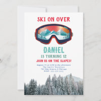 Skisnowboard zum Geburtstag Einladung