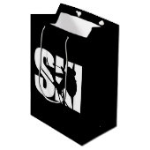 Skispieler Snowboarden Winterschneesportfan Mittlere Geschenktüte (Vorderseite Schrägansicht)