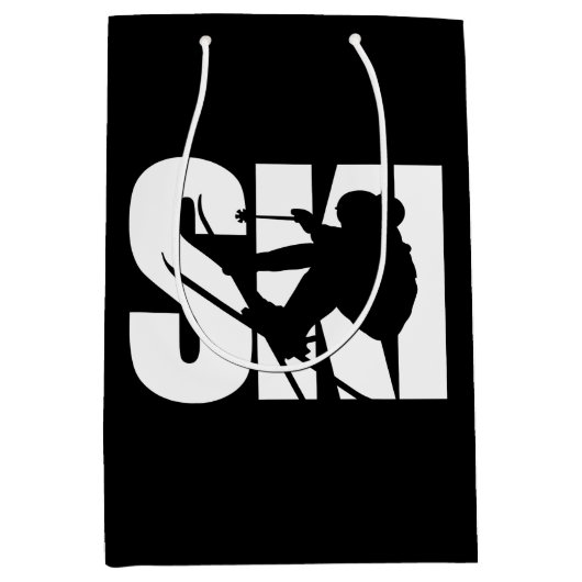 Skispieler Snowboarden Winterschneesportfan Mittlere Geschenktüte (Vorderseite)