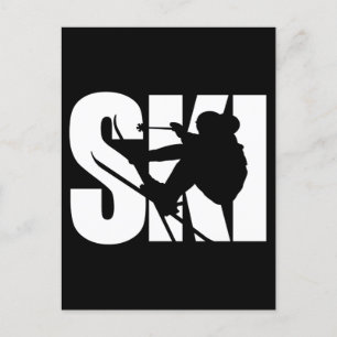 Skispieler Snowboarden Winterschneesportfan Postkarte