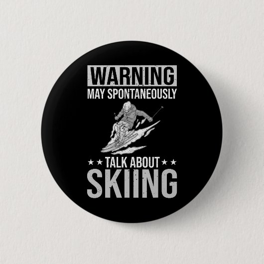 Skisport Funny Ski Training Wettbewerb Button (Vorderseite)