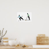 SKISPORT SKIING CARTOON POSTER (Küche)
