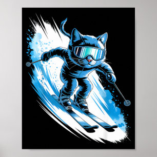 Skisport Wintersport Skifahrer lustig Skifahren Ka Poster