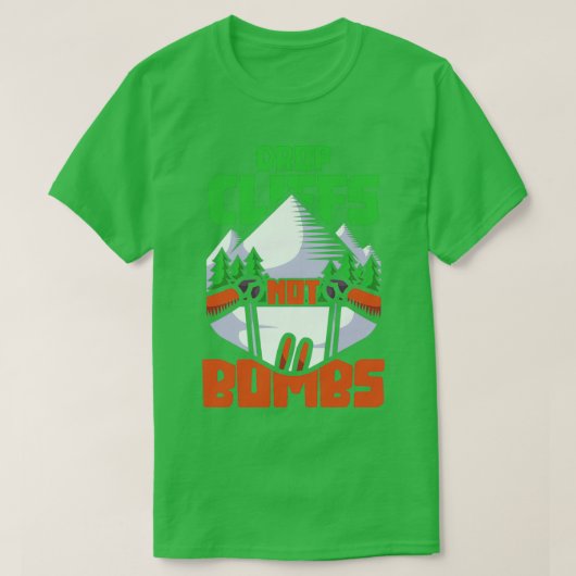 Skisportklippen, keine Bomben 1 T-Shirt (Design vorne)