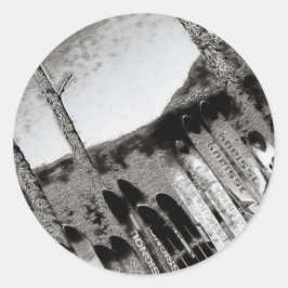 Skisportkunst Runder Aufkleber