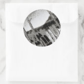 Skisportkunst Runder Aufkleber (Tasche)