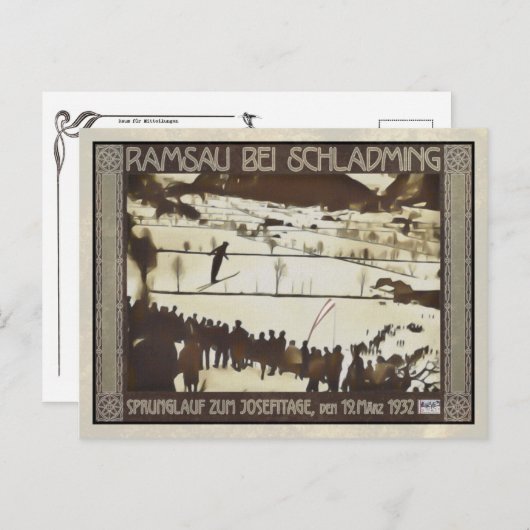 Skispringen Postkarte (Vorne/Hinten)
