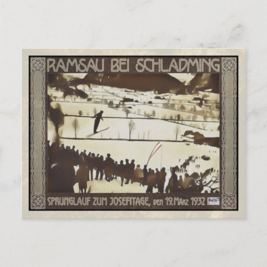Skispringen Postkarte (Vorderseite)