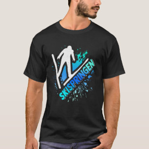 Skispringen Skiurlaub Wintersport T-Shirt