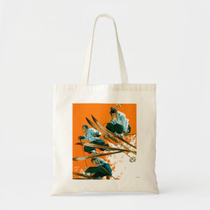 Skispringer durch Ski-Schweißung Tragetasche