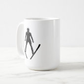 Skispringer-Silhouette Kaffeetasse (Vorderseite Links)
