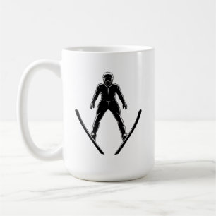 Skispringer-Silhouette Kaffeetasse