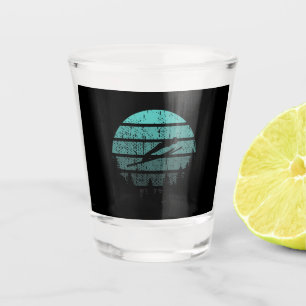 Skispringer Skispringen Retro Schnapsglas