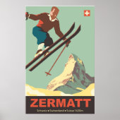 Skisprung auf Zermatt, Schweiz Poster (Vorne)