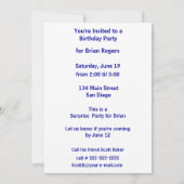 Skisprung in Schnee-Wirbel Einladung (Rückseite)