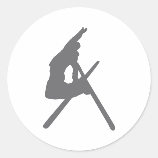 Skisprung Runder Aufkleber (Vorderseite)