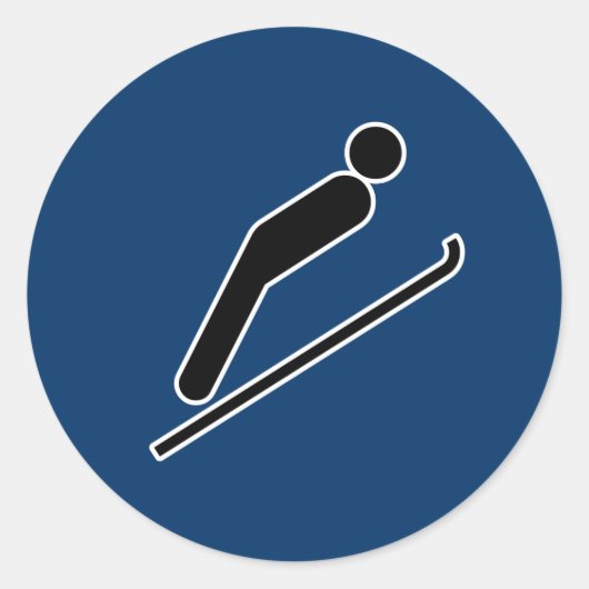 Skisprung Runder Aufkleber (Vorderseite)