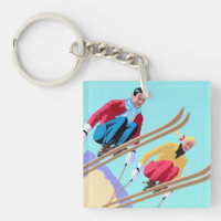 Skisprung Vintage Kunst