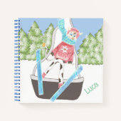 Skisprungkuh | Kid personalisiert sketchbook Notizblock (Vorderseite)