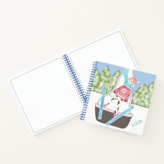 Skisprungkuh | Kid personalisiert sketchbook Notizblock (Innenseite)
