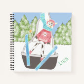 Skisprungkuh | Kid personalisiert sketchbook Notizblock (Vorderseite)